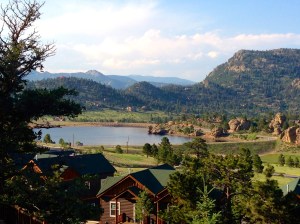 View from deck of Mary's Lake Lodge