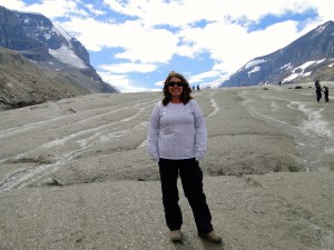 Standing on Athabasca Glacier