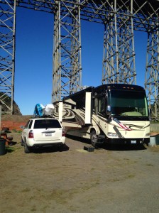 Our site in Albion (just south of Mendocino). Right under a cool bridge and up against the ocean.  
