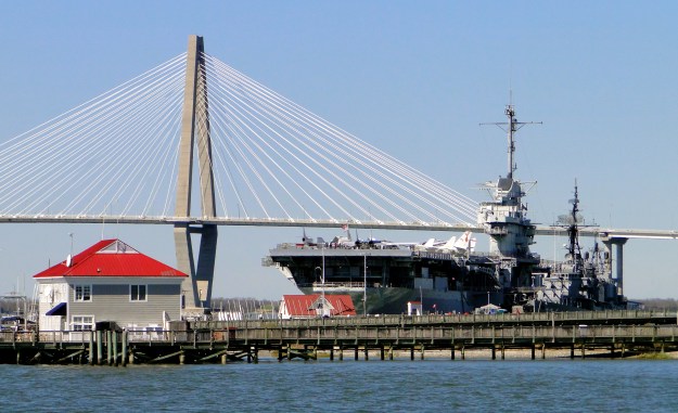 USS Yorktown and Ravenel bridge, Charleston