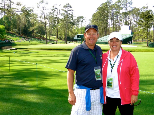 On the 15th fairway with green behind