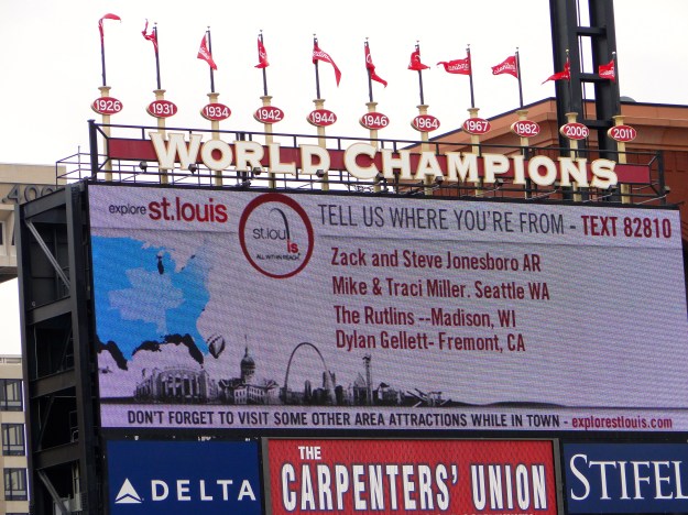 We texted in our name and got on the big screen!