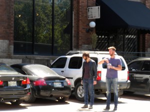 The two dudes from Lady Antebellum; Hillary Scott is at left (out of frame - darn!)
