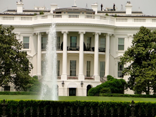 Back of the White House - notice the security on the roof