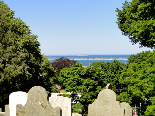 View from Burial Hill.  You can see the peninsulas and the narrow entryway for ships.