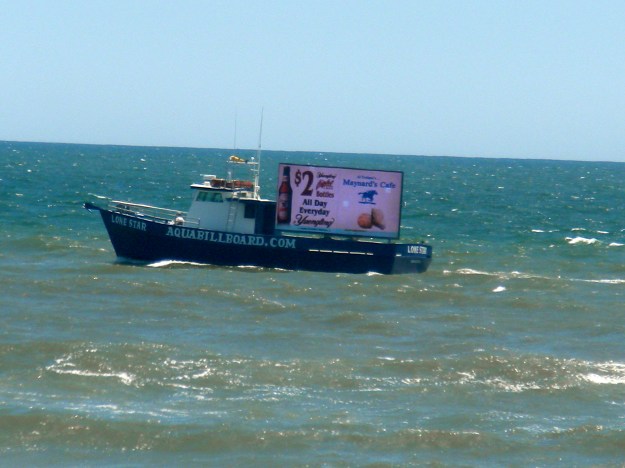 Have you ever seen a floating billboard?  We thought this was pretty clever.