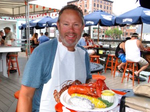 Mike's first Maine lobster