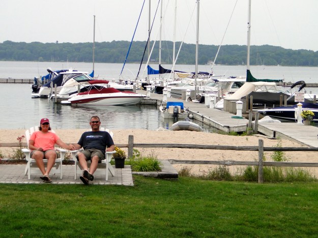 Shelly & Marc enjoying the marina at the Boathouse Restaurant