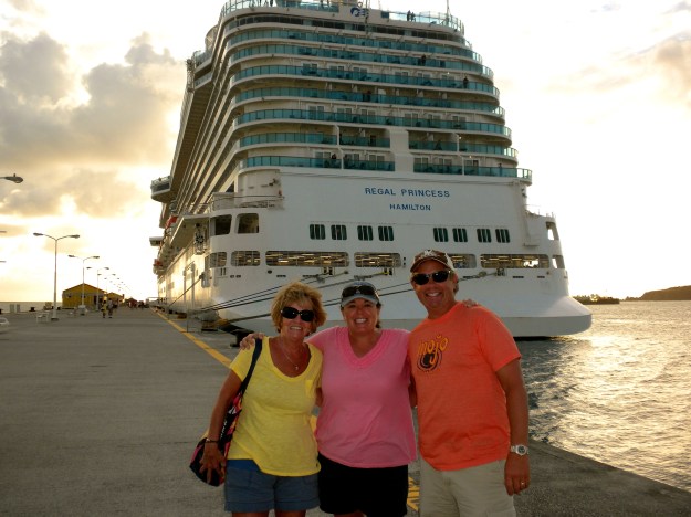 Colorful trio in St. Maarten, Regal Princess behind us