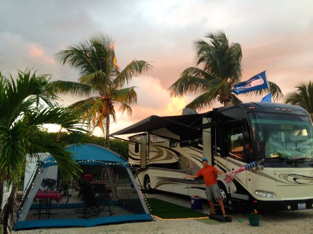 Our site, tent is for nighttime to avoid the bugs.
