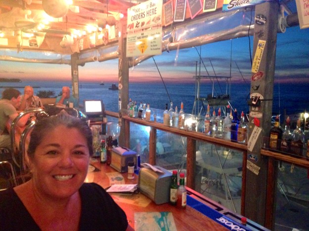 Celebrating Mike's Bday at our favorite bar - can you believe that view?