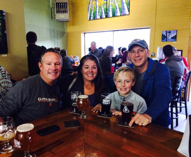 Mike and I, Ron and Tyler at  Mountain Toad Brewery